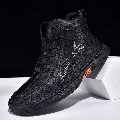 Men’s Handmade Leather Boots – Waterproof, Arch Support, Pressure Relief, Wide Toe Box, Built for Outdoor Comfort