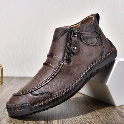 ⏰Limited Time Sale 70% OFF– Men’s Handmade Leather Driving Boots | Wide Toe, Arch Support, Waterproof, Pressure Relief, Non-Slip Comfort for Everyday & Travel