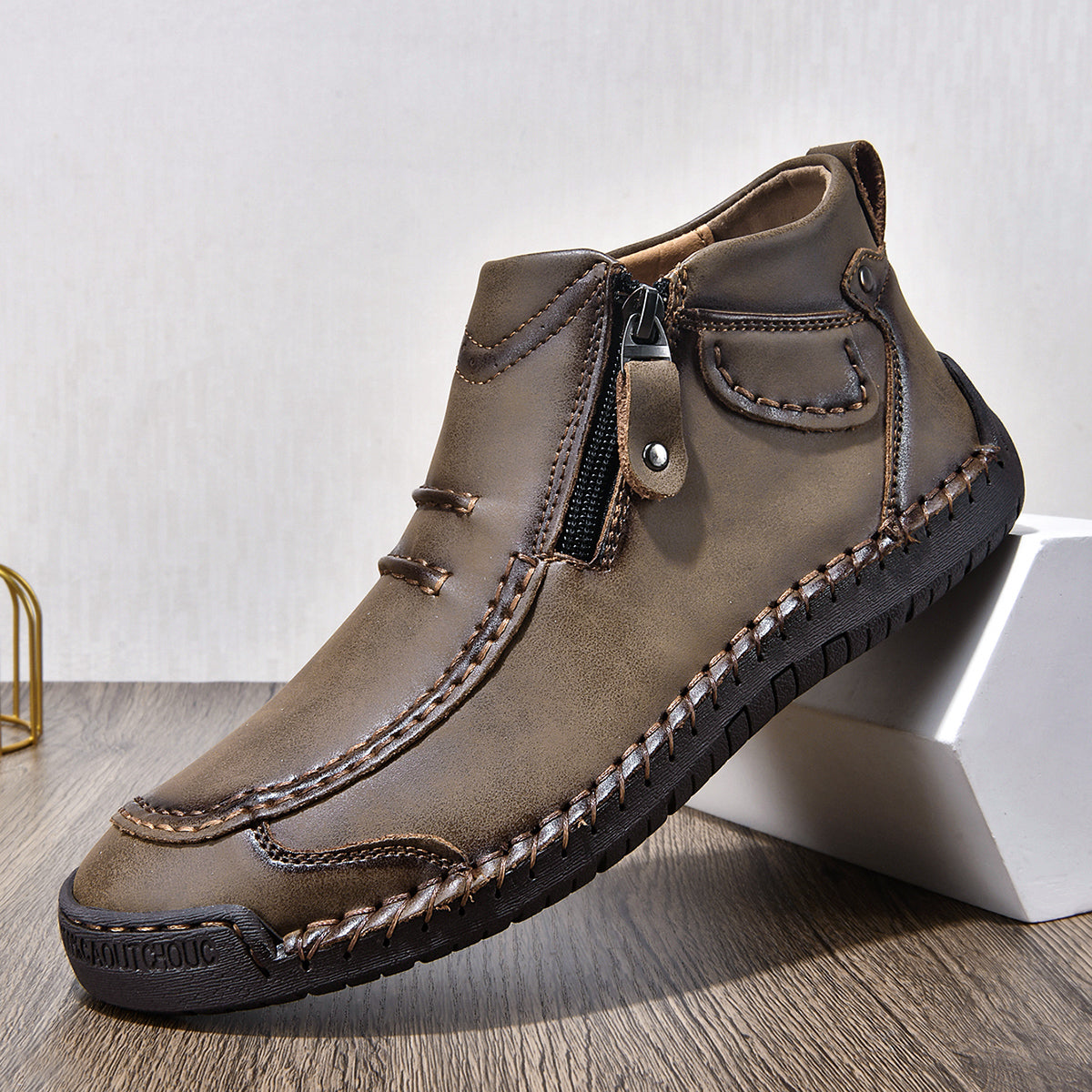 ⏰Limited Time Sale 70% OFF– Men’s Handmade Leather Driving Boots | Wide Toe, Arch Support, Waterproof, Pressure Relief, Non-Slip Comfort for Everyday & Travel