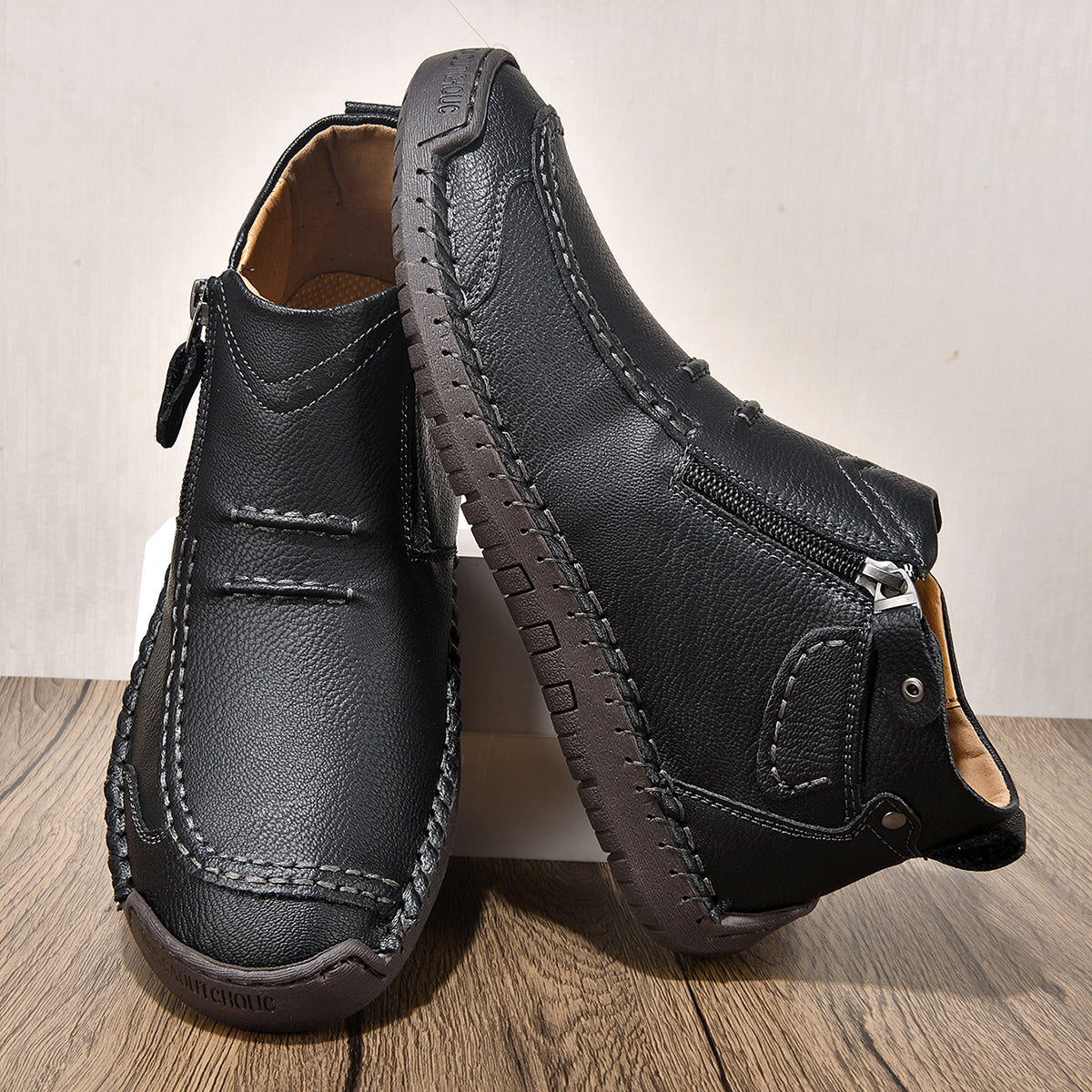 ⏰Limited Time Sale 70% OFF– Men’s Handmade Leather Driving Boots | Wide Toe, Arch Support, Waterproof, Pressure Relief, Non-Slip Comfort for Everyday & Travel