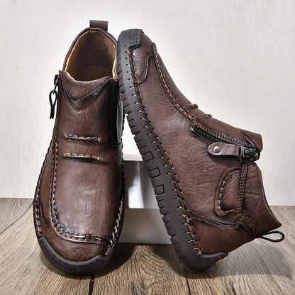 ⏰Limited Time Sale 70% OFF– Men’s Handmade Leather Driving Boots | Wide Toe, Arch Support, Waterproof, Pressure Relief, Non-Slip Comfort for Everyday & Travel