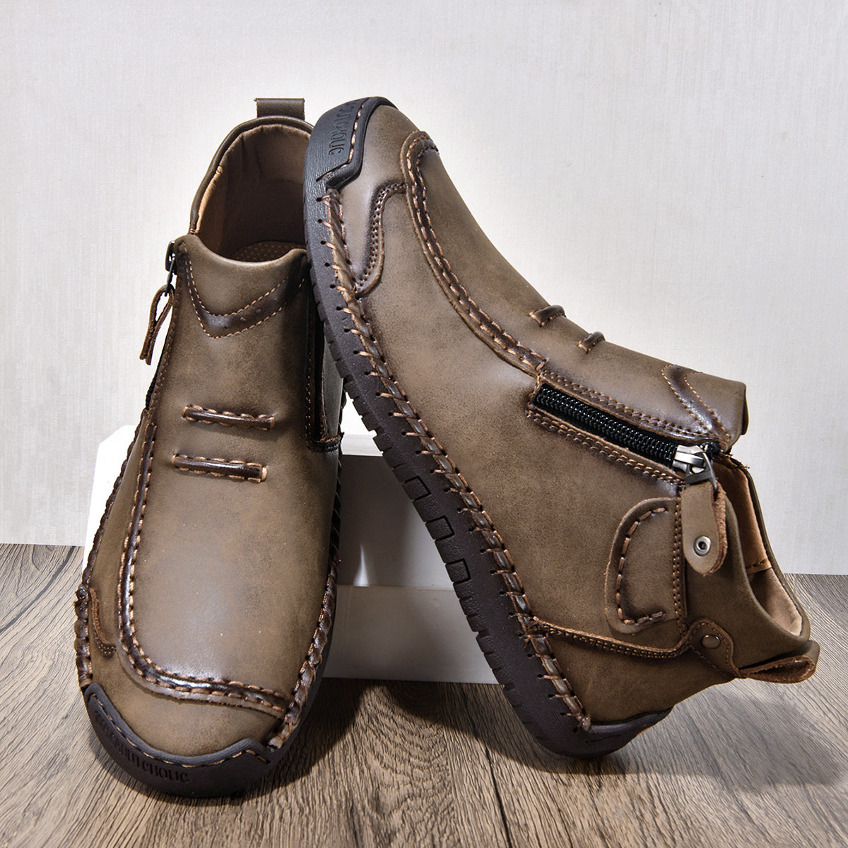 ⏰Limited Time Sale 70% OFF– Men’s Handmade Leather Driving Boots | Wide Toe, Arch Support, Waterproof, Pressure Relief, Non-Slip Comfort for Everyday & Travel