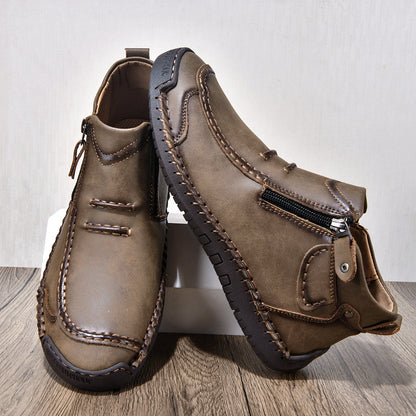 ⏰Limited Time Sale 70% OFF– Men’s Handmade Leather Driving Boots | Wide Toe, Arch Support, Waterproof, Pressure Relief, Non-Slip Comfort for Everyday & Travel