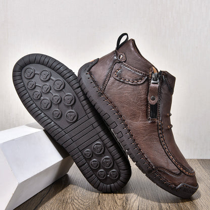 ⏰Limited Time Sale 70% OFF– Men’s Handmade Leather Driving Boots | Wide Toe, Arch Support, Waterproof, Pressure Relief, Non-Slip Comfort for Everyday & Travel