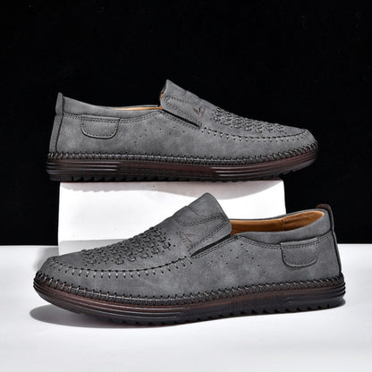 Men’s Orthotic Leather Shoes – Arch Support, Wide Toe Box, Breathable, Lightweight & Slip-Resistant