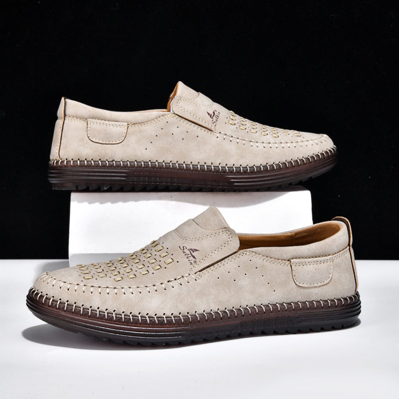 Men’s Orthotic Leather Shoes – Arch Support, Wide Toe Box, Breathable, Lightweight & Slip-Resistant