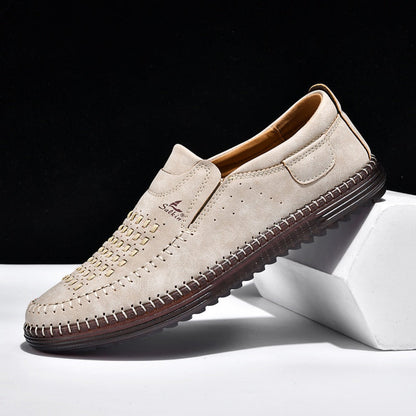 Men’s Orthotic Leather Shoes – Arch Support, Wide Toe Box, Breathable, Lightweight & Slip-Resistant