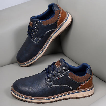 Men’s Comfort Leather Work Shoes – Arch Support, Pressure Relief, Lightweight & Slip-Resistant for All-Day Wear