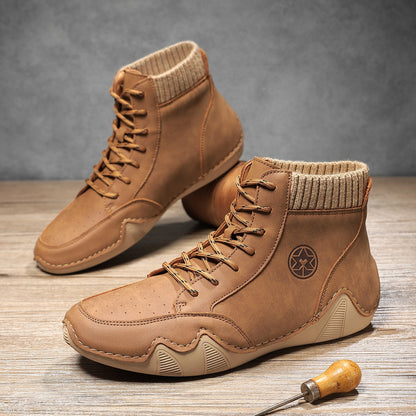 ⏰Limited-Time 70% OFF – Men’s Handmade Orthopedic Leather Boots – Wide Toe Box, Waterproof, Arch Support & Pressure Relief