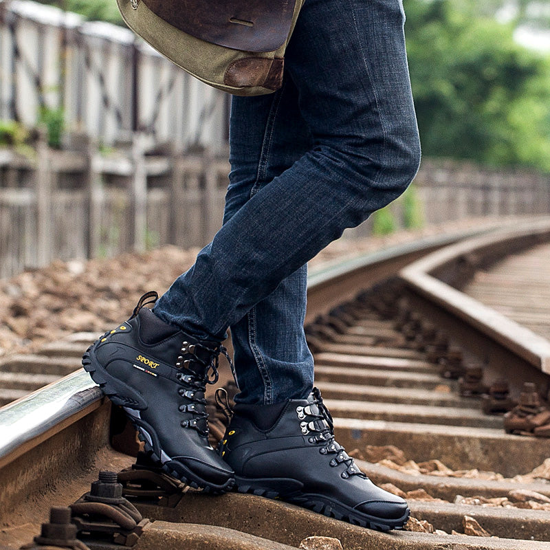 ⏰Limited Time Sale 70% OFF-Men’s Handmade Premium Leather Slip-On Driving Boots – Wide Toe, Arch Support, Waterproof, Pressure Relief, Non-Slip Sole for Casual, Travel&Outdoor
