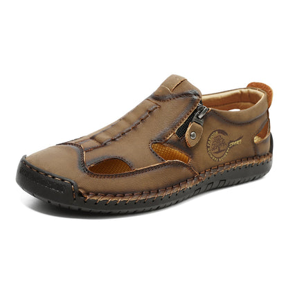(⏳NOW ON: 70% OFF Sale! 🔥)Mens Casual Shoes Summer Breathable Sneakers Loafers Walking Shoes Hand Made Lace-Up Leather Dress Flats Shoes for Driving Business Working Office