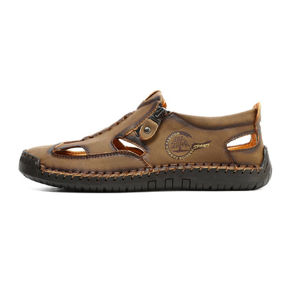 (⏳NOW ON: 70% OFF Sale! 🔥)Mens Casual Shoes Summer Breathable Sneakers Loafers Walking Shoes Hand Made Lace-Up Leather Dress Flats Shoes for Driving Business Working Office