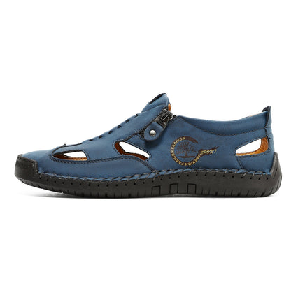 (⏳NOW ON: 70% OFF Sale! 🔥)Mens Casual Shoes Summer Breathable Sneakers Loafers Walking Shoes Hand Made Lace-Up Leather Dress Flats Shoes for Driving Business Working Office
