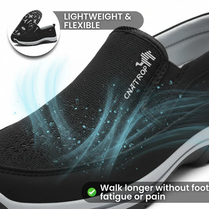 (🎁#8 Best Seller) Men's Slip-On Walking Shoes with Lightweight Cushioned Sole - Waterproof Mesh, Anti-Slip, Wide Toe, Arch Support