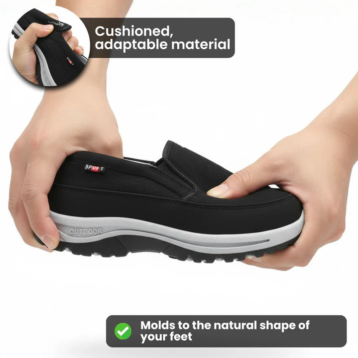 (🎁#8 Best Seller) Men's Slip-On Walking Shoes with Lightweight Cushioned Sole - Waterproof Mesh, Anti-Slip, Wide Toe, Arch Support