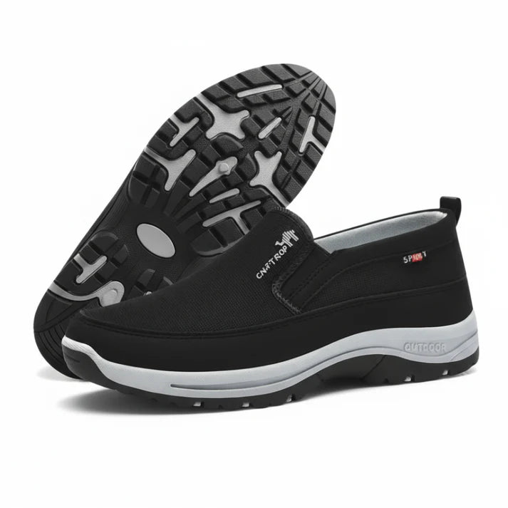 (🎁#8 Best Seller) Men's Slip-On Walking Shoes with Lightweight Cushioned Sole - Waterproof Mesh, Anti-Slip, Wide Toe, Arch Support