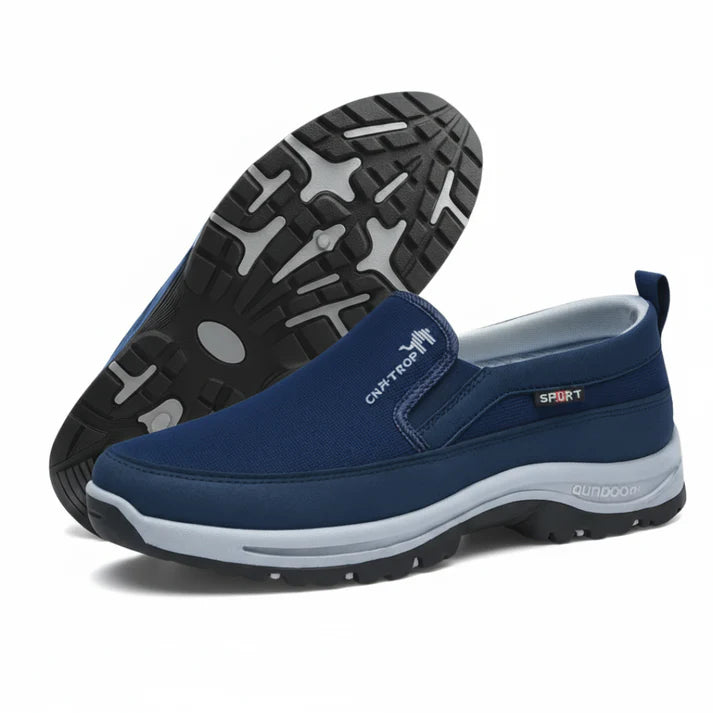 (🎁#8 Best Seller) Men's Slip-On Walking Shoes with Lightweight Cushioned Sole - Waterproof Mesh, Anti-Slip, Wide Toe, Arch Support