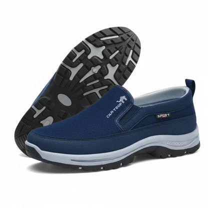 (🎁#8 Best Seller) Men's Slip-On Walking Shoes with Lightweight Cushioned Sole - Waterproof Mesh, Anti-Slip, Wide Toe, Arch Support