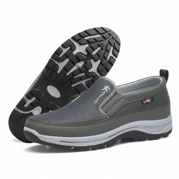 (🎁#8 Best Seller) Men's Slip-On Walking Shoes with Lightweight Cushioned Sole - Waterproof Mesh, Anti-Slip, Wide Toe, Arch Support