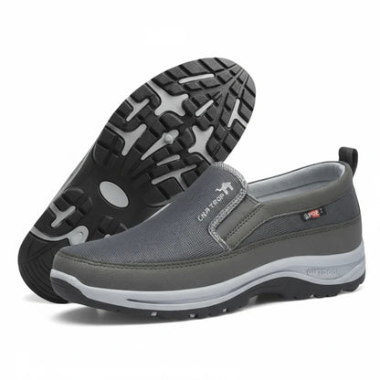 (🎁#8 Best Seller) Men's Slip-On Walking Shoes with Lightweight Cushioned Sole - Waterproof Mesh, Anti-Slip, Wide Toe, Arch Support