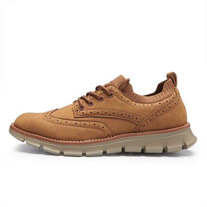 💥 12 HOURS. NO PAIN. – Men’s Vintage Leather Oxford Sneakers – Lightweight, Breathable, Arch Support, Flexible Non-Slip Sole