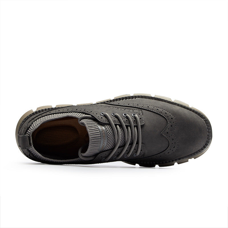 💥 12 HOURS. NO PAIN. – Men’s Vintage Leather Oxford Sneakers – Lightweight, Breathable, Arch Support, Flexible Non-Slip Sole