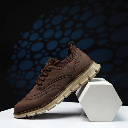 💥 12 HOURS. NO PAIN. – Men’s Vintage Leather Oxford Sneakers – Lightweight, Breathable, Arch Support, Flexible Non-Slip Sole