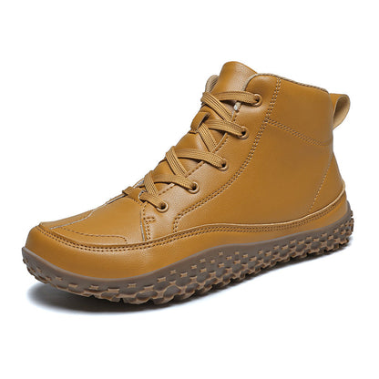 ⏰Limited-Time 70% OFF –Men's Barefoot Orthopedic Hiking Boots – Comfortable Leather, Arch Support, Non-Slip, Lace-Up Combat Boots for Work & Outdoors