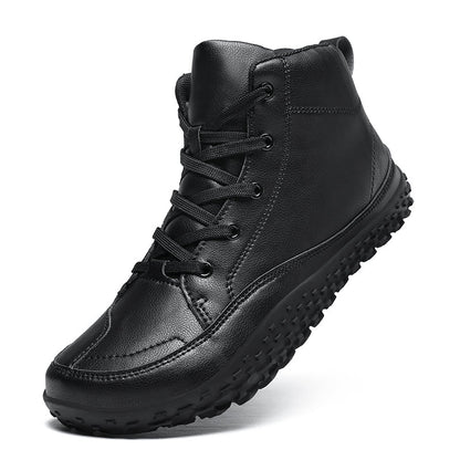 ⏰Limited-Time 70% OFF –Men's Barefoot Orthopedic Hiking Boots – Comfortable Leather, Arch Support, Non-Slip, Lace-Up Combat Boots for Work & Outdoors