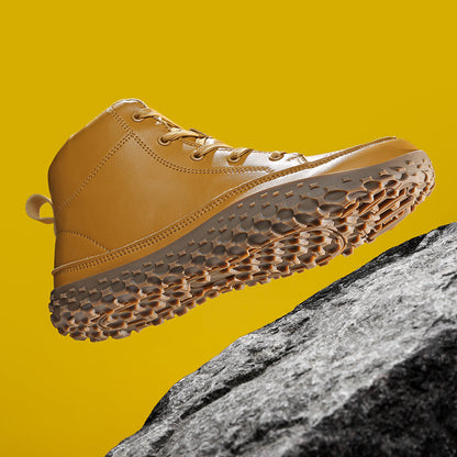 ⏰Limited-Time 70% OFF –Men's Barefoot Orthopedic Hiking Boots – Comfortable Leather, Arch Support, Non-Slip, Lace-Up Combat Boots for Work & Outdoors