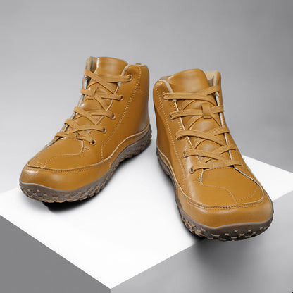 ⏰Limited-Time 70% OFF –Men's Barefoot Orthopedic Hiking Boots – Comfortable Leather, Arch Support, Non-Slip, Lace-Up Combat Boots for Work & Outdoors