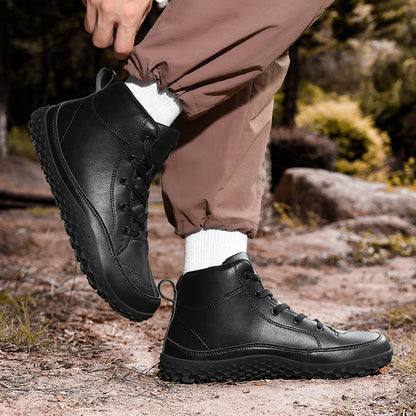 ⏰Limited-Time 70% OFF –Men's Barefoot Orthopedic Hiking Boots – Comfortable Leather, Arch Support, Non-Slip, Lace-Up Combat Boots for Work & Outdoors