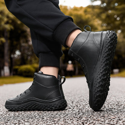 ⏰Limited-Time 70% OFF –Men's Barefoot Orthopedic Hiking Boots – Comfortable Leather, Arch Support, Non-Slip, Lace-Up Combat Boots for Work & Outdoors