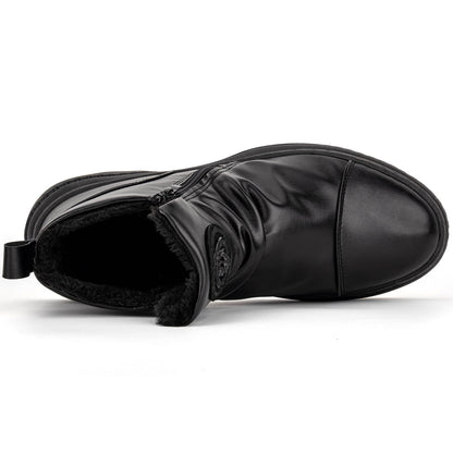 Men's Comfortable Leather Motorcycle Boots Work Boots Waterproof Anti-Slip Anti-Sprain