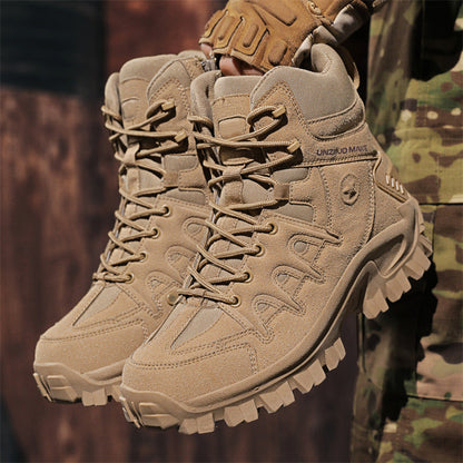 Men Ankle Support Waterproof Non-Slip Hiking Boots Anti-Puncture Anti-Sprain Work Boots