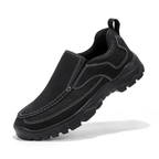 (Medical Certification) Men's Orthopedic Genuine Leather Shoes for Diabetics, Arch Support Hiking Shoes for Plantar Fasciitis