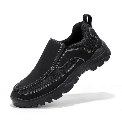 Men's Orthopedic Genuine Leather Relaxed-Fit Slip-On Loafer for Diabetics, Arch Support Hiking Shoes for  everyday casual wear