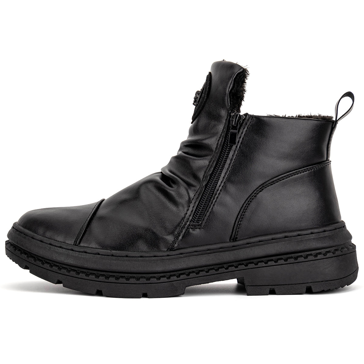 Men's Comfortable Leather Motorcycle Boots Work Boots Waterproof Anti-Slip Anti-Sprain