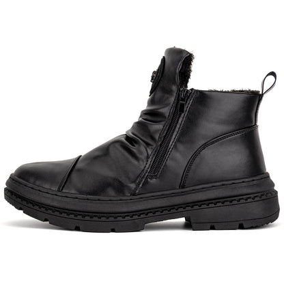 Men's Comfortable Leather Motorcycle Boots Work Boots Waterproof Anti-Slip Anti-Sprain