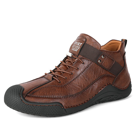 ⏰Limited-Time 70% OFF–Men’s Orthopedic Handmade Leather Hiking&Work Boots–Waterproof, Slip-Resistant, Wide Toe, Arch&Ankle Support  for Everyday&Travel