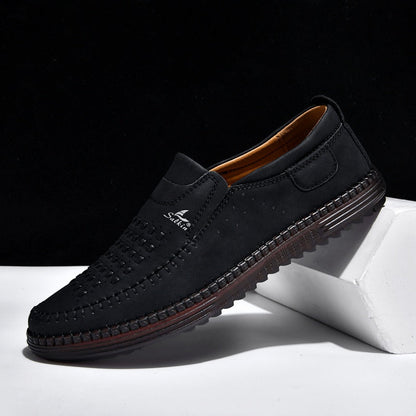 Men’s Orthotic Leather Shoes – Arch Support, Wide Toe Box, Breathable, Lightweight & Slip-Resistant