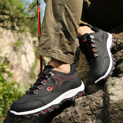Men's Waterproof Puncture-Resistant Round-Toe Orthopedic Walking Hiking Shoes