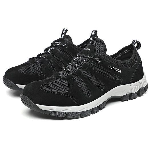 Men's Genuine Leather Breathable Lightweight Arch Support Hiking Orthopedic Shoes