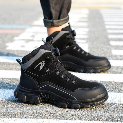 Men's Steel Toe Hand Stitched Cow Leather Boots Motorcycle Boots Work Boots Hiking Boots