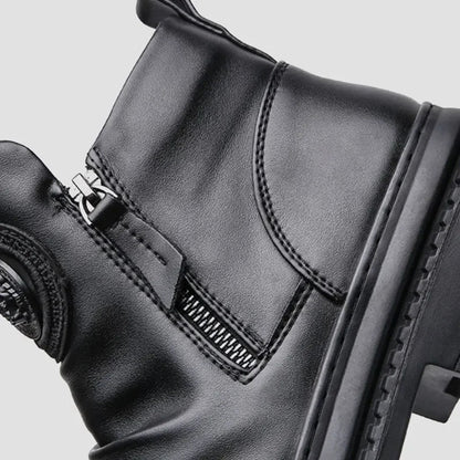 Men's Comfortable Leather Motorcycle Boots Work Boots Waterproof Anti-Slip Anti-Sprain
