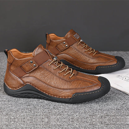 ⏰Limited-Time 70% OFF–Men’s Orthopedic Handmade Leather Hiking&Work Boots–Waterproof, Slip-Resistant, Wide Toe, Arch&Ankle Support  for Everyday&Travel
