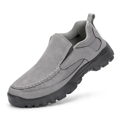 Men's Orthopedic Genuine Leather Relaxed-Fit Slip-On Loafer for Diabetics, Arch Support Hiking Shoes for  everyday casual wear