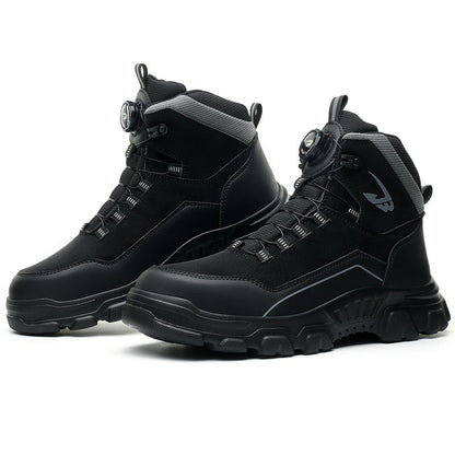 Men's Steel Toe Hand Stitched Cow Leather Boots Motorcycle Boots Work Boots Hiking Boots