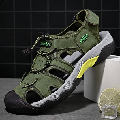 Men's Slip-on Genuine Sports Sandals, Orthopedic Support, Comfortable Lightweight Durable Non-Slip Hiking Sandals